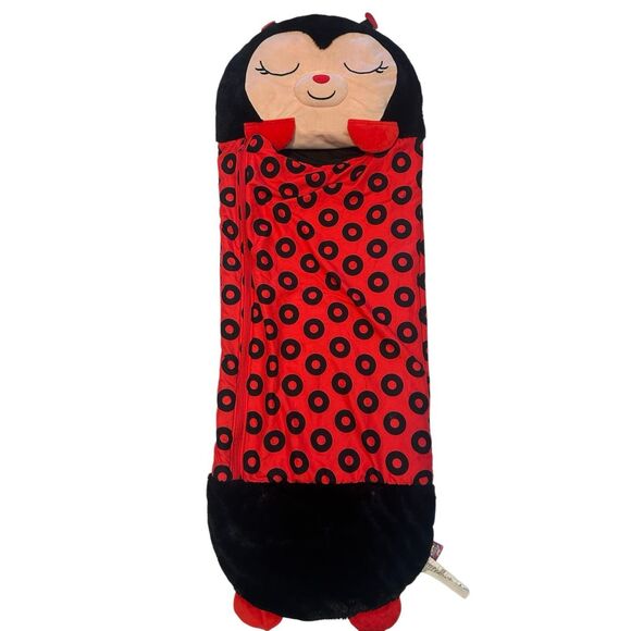 Happy Nappers Black Red Lilly Ladybug 2 in 1 Soft Pillow and Sleeping Bag - Picture 2 of 6